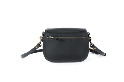 VIVIAN SATCHEL LEATHER CROSSBODY DELUXE - BLACK