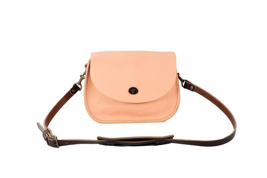 Vivian Satchel - Leather Crossbody - Deluxe - Peach Fuzz