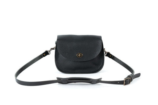 VIVIAN SATCHEL - LEATHER CROSSBODY - SMALL - BLACK