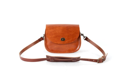 VIVIAN SATCHEL - LEATHER CROSSBODY - SMALL - CARAMEL