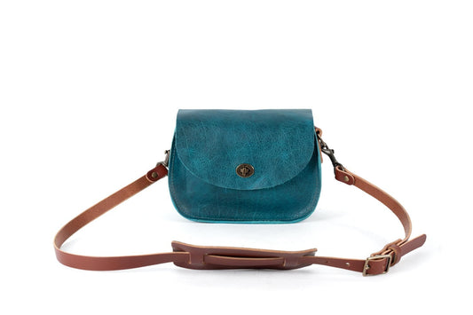 VIVIAN SATCHEL - LEATHER CROSSBODY - SMALL - COBALT BISON