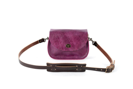 VIVIAN SATCHEL - LEATHER CROSSBODY - SMALL - GRAPE BISON