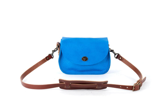 VIVIAN SATCHEL - LEATHER CROSSBODY - SMALL - OCEAN BLUE - IN STOCK