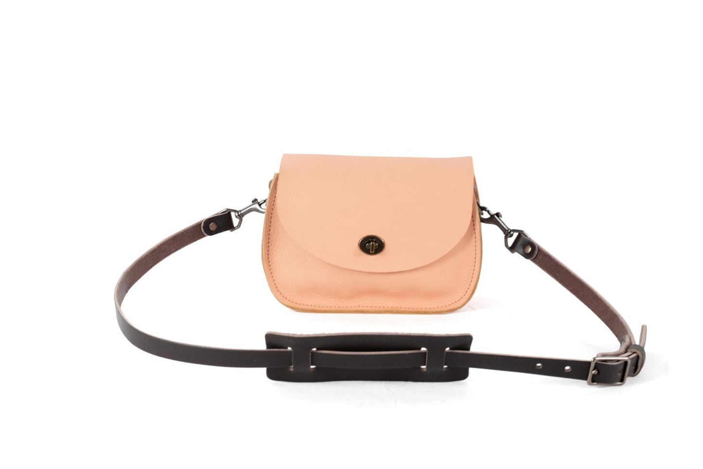 VIVIAN SATCHEL - LEATHER CROSSBODY - SMALL - PEACH FUZZ - IN STOCK