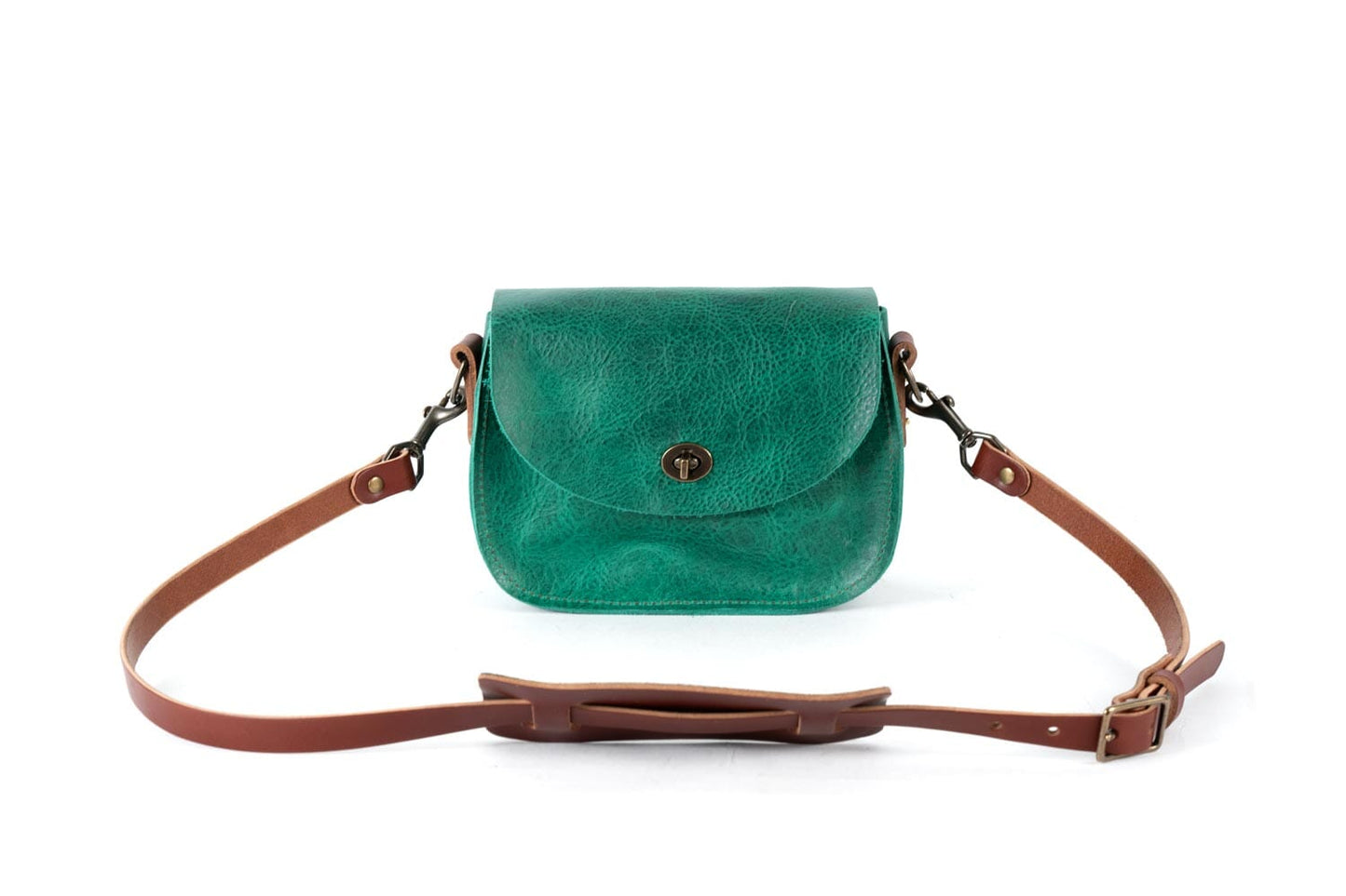 VIVIAN SATCHEL - LEATHER CROSSBODY - SMALL - PINE GREEN BISON  - IN STOCK