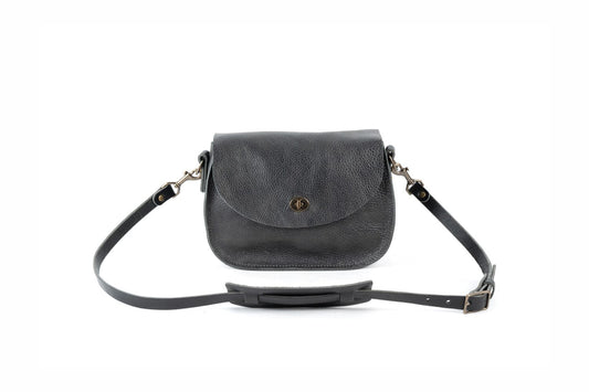 VIVIAN SATCHEL - LEATHER CROSSBODY - SMALL - RAVEN