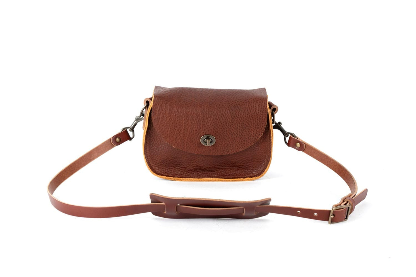 VIVIAN SATCHEL - LEATHER CROSSBODY - SMALL - SADDLE - IN STOCK