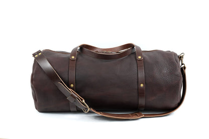 WILLIAM LEATHER DUFFLE BAG - CHERRY BISON