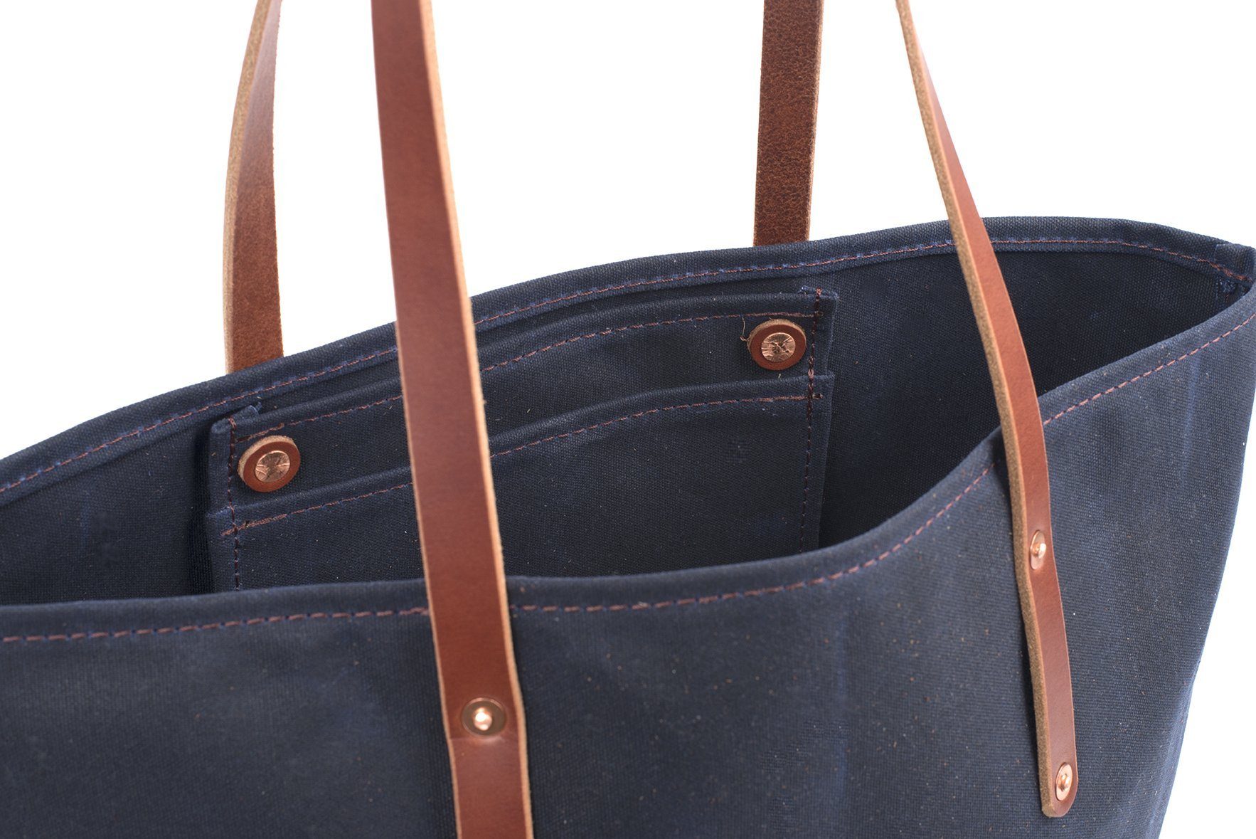 Waxed Canvas Tote Bag, Travel Bag, Canvas Tote, waterproof selling tote bag, shopping bag, tote bag with leather, blue navy tote bag, every day bag