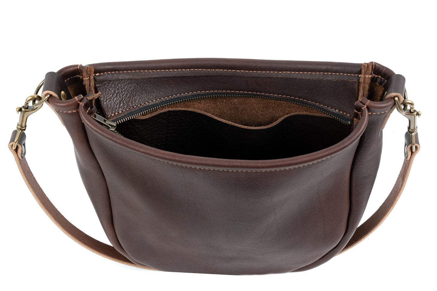 Celeste Leather Hobo Bag - Saddle