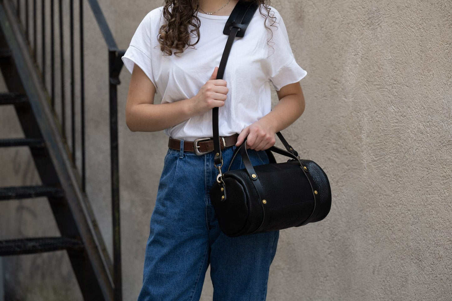 JANE LEATHER CROSSBODY - BLACK