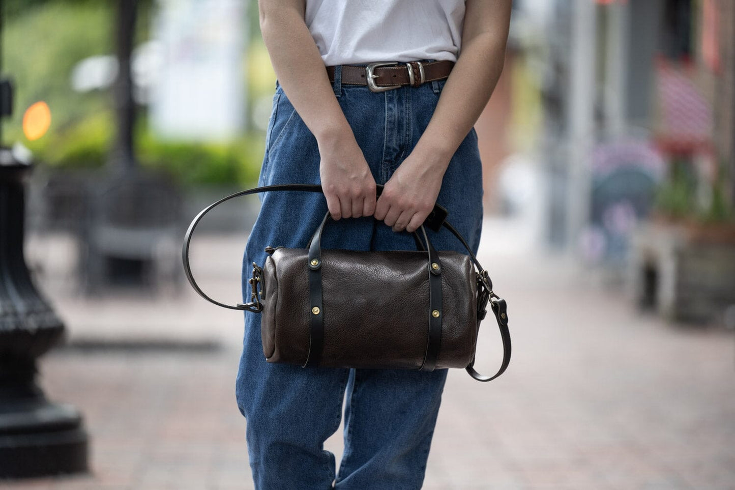 JANE LEATHER CROSSBODY - CHARCOAL BISON