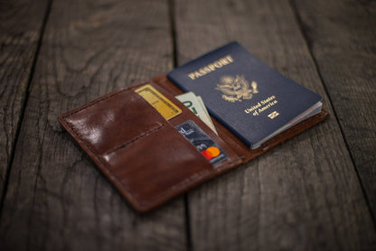 ADVENTURE LEATHER TRAVEL PASSPORT WALLET