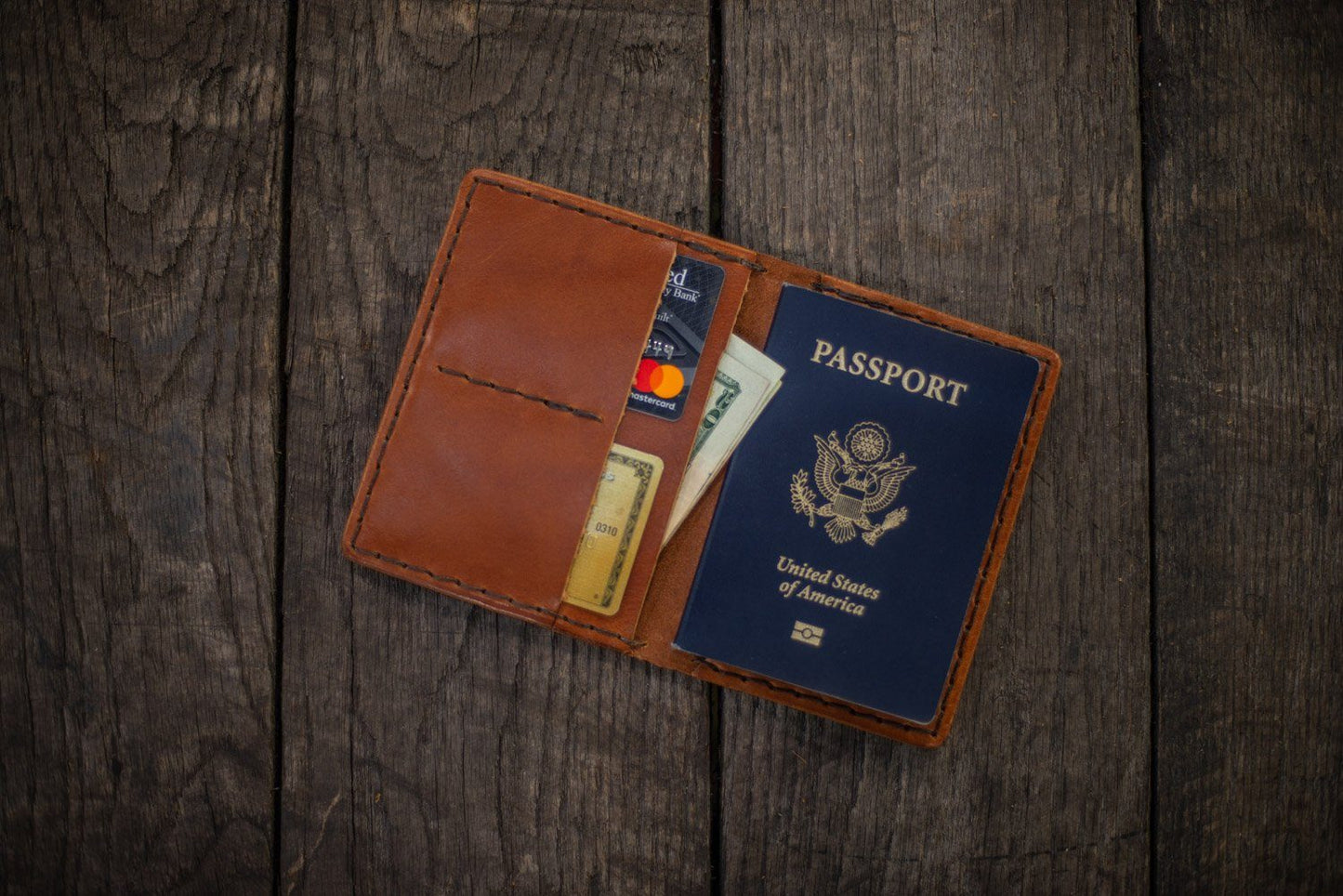 ADVENTURE LEATHER TRAVEL PASSPORT WALLET