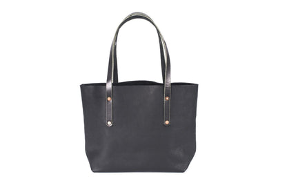 leather tote bag, full grain leather bag - black color - Avery Tote