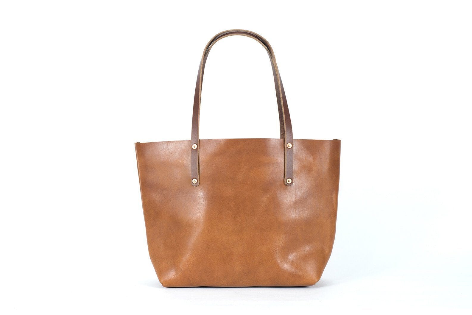 leather tote bag, full grain leather bag - caramel color - Avery Tote