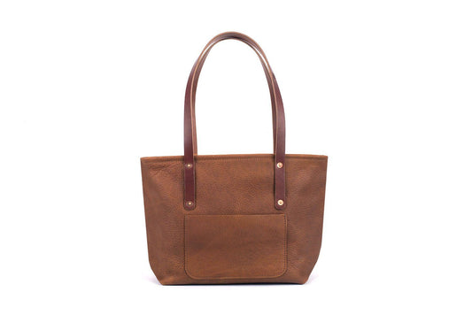 AVERY LEATHER TOTE BAG WITH ZIPPER - MEDIUM DELUXE
