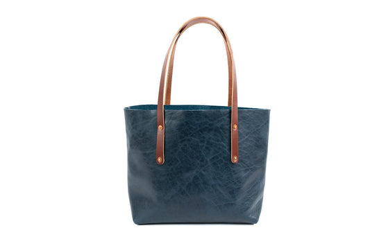 AVERY LEATHER TOTE BAG - MEDIUM - INDIGO BISON