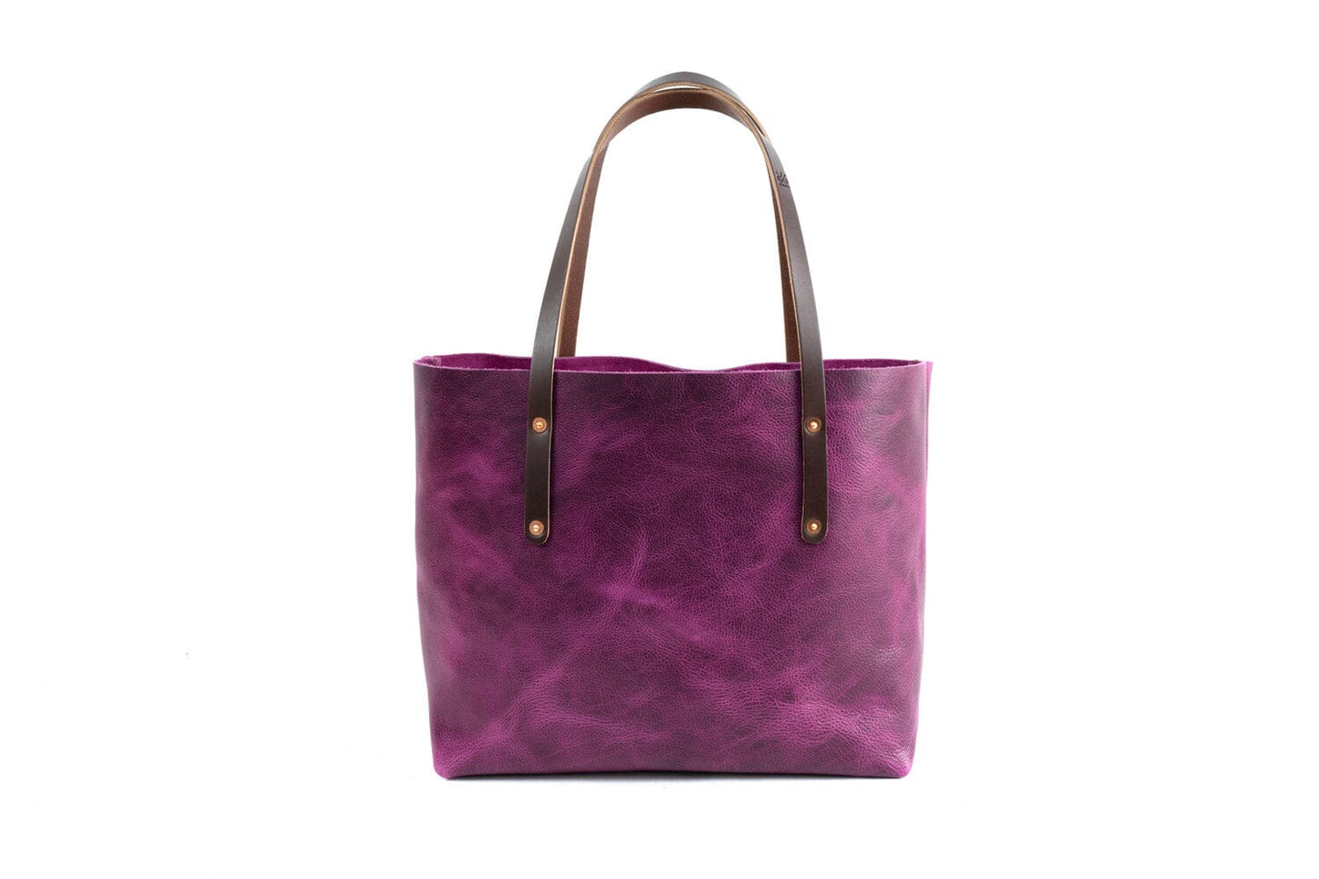 AVERY LEATHER TOTE BAG - LARGE - GRAPE BISON