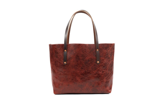 AVERY LEATHER TOTE BAG - LARGE - REDWOOD BISON