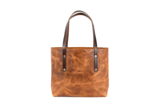 AVERY LEATHER TOTE BAG - MEDIUM - PEANUT BISON