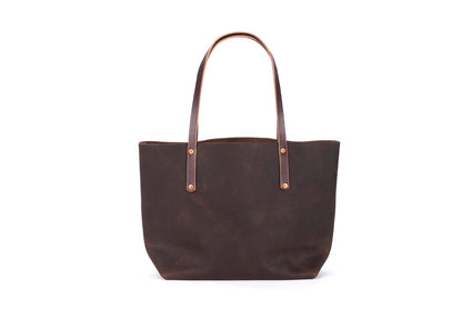 AVERY LEATHER TOTE BAG - LARGE - MOCHA