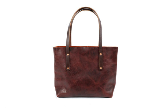 AVERY LEATHER TOTE BAG - MEDIUM - REDWOOD BISON