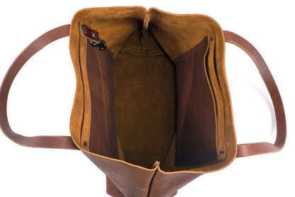 AVERY LEATHER TOTE BAG - MEDIUM - PEANUT BISON