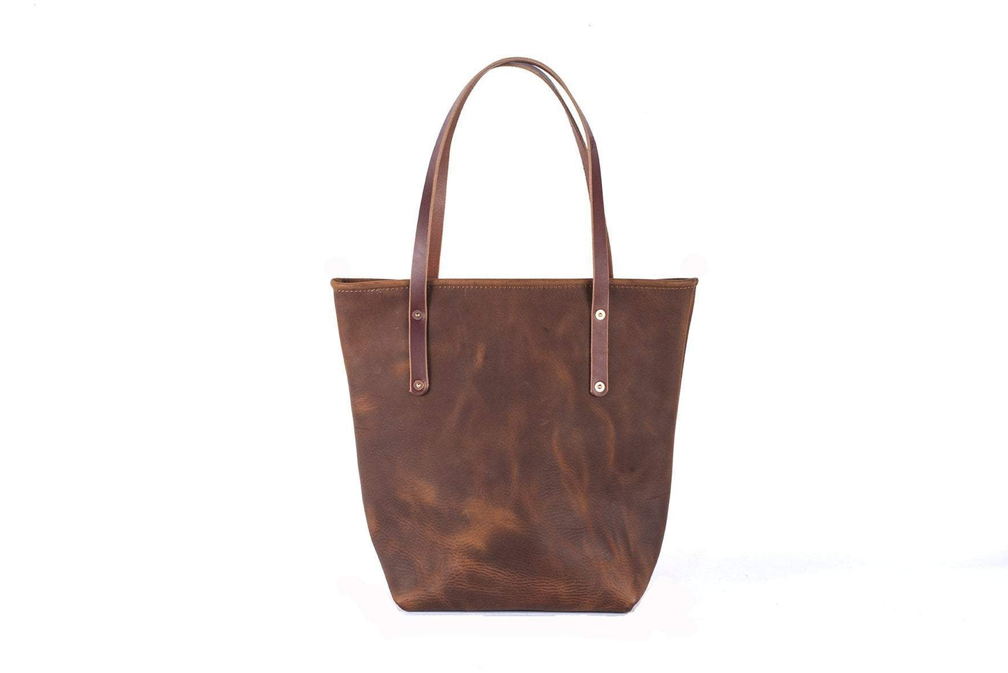 AVERY LEATHER TOTE BAG - SLIM LARGE - SADDLE