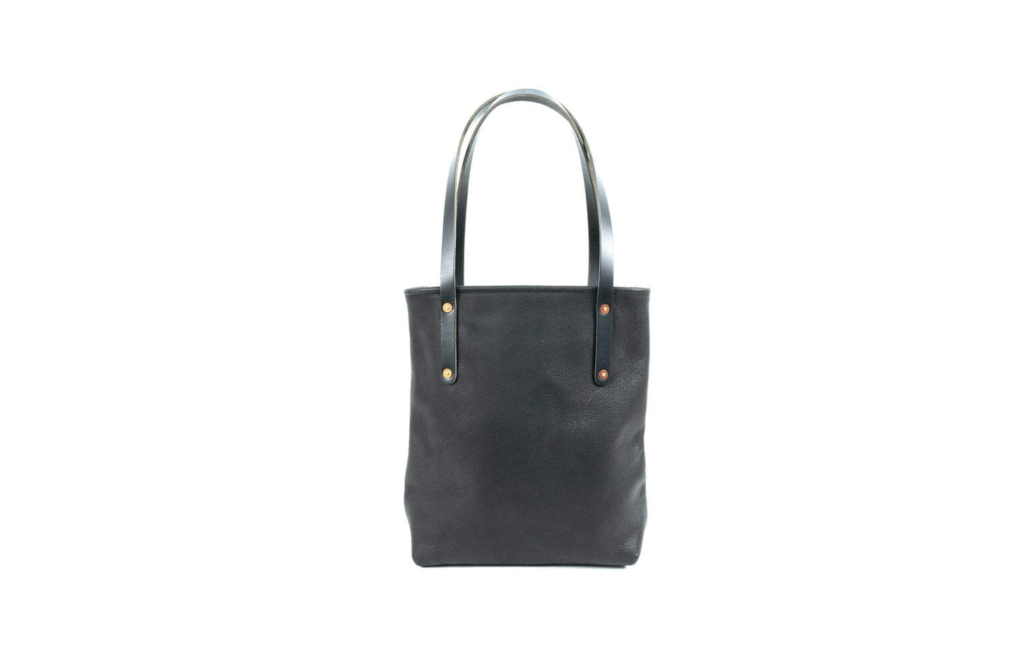 AVERY LEATHER TOTE BAG - SLIM MEDIUM - BLACK