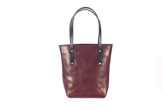 AVERY LEATHER TOTE BAG - SLIM MEDIUM - OXBLOOD