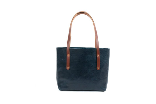 AVERY LEATHER TOTE BAG - SMALL - INDIGO BISON