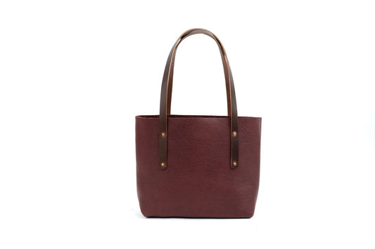 AVERY LEATHER TOTE BAG - SMALL - MERLOT