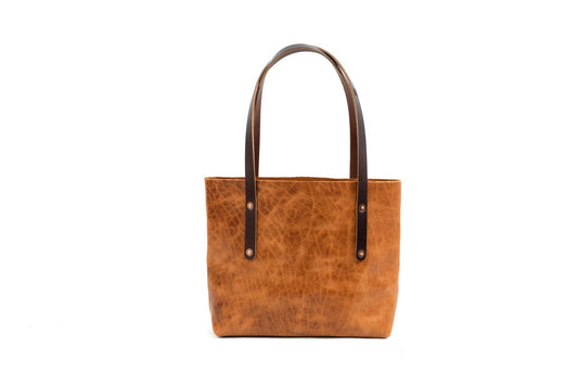 AVERY LEATHER TOTE BAG - SMALL - PEANUT BISON