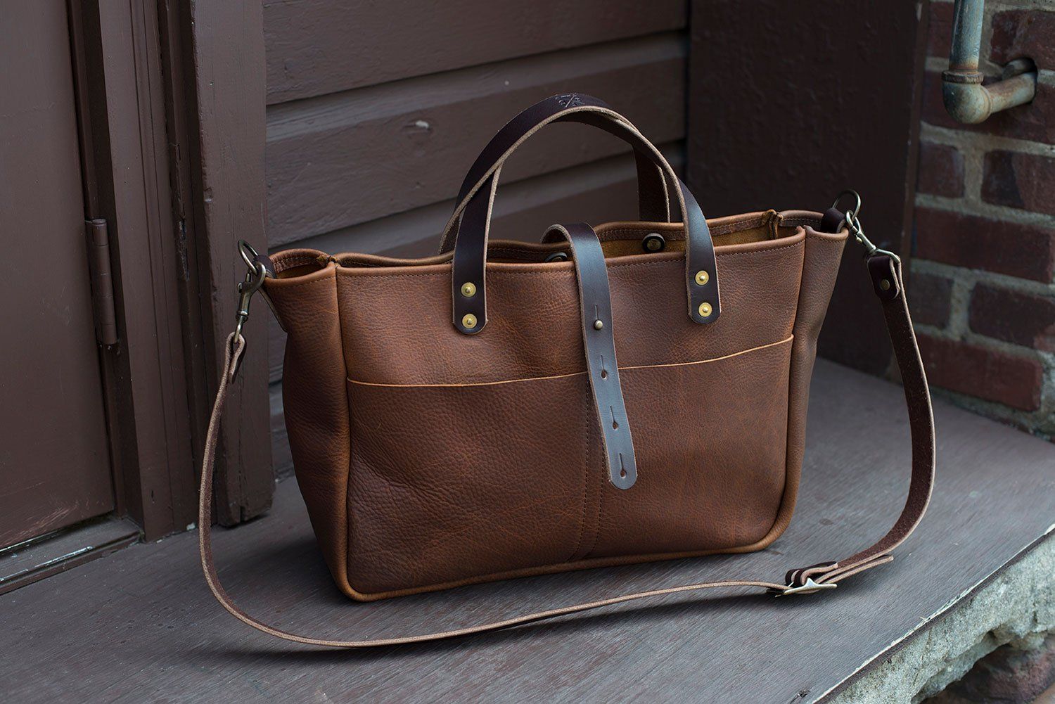 Handmade Slim Leather briefcase and laptop bag - Martin Briefcase - Go  Forth Goods ®