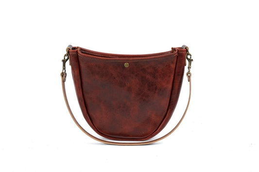 Celeste Leather Hobo Bag - Redwood Bison