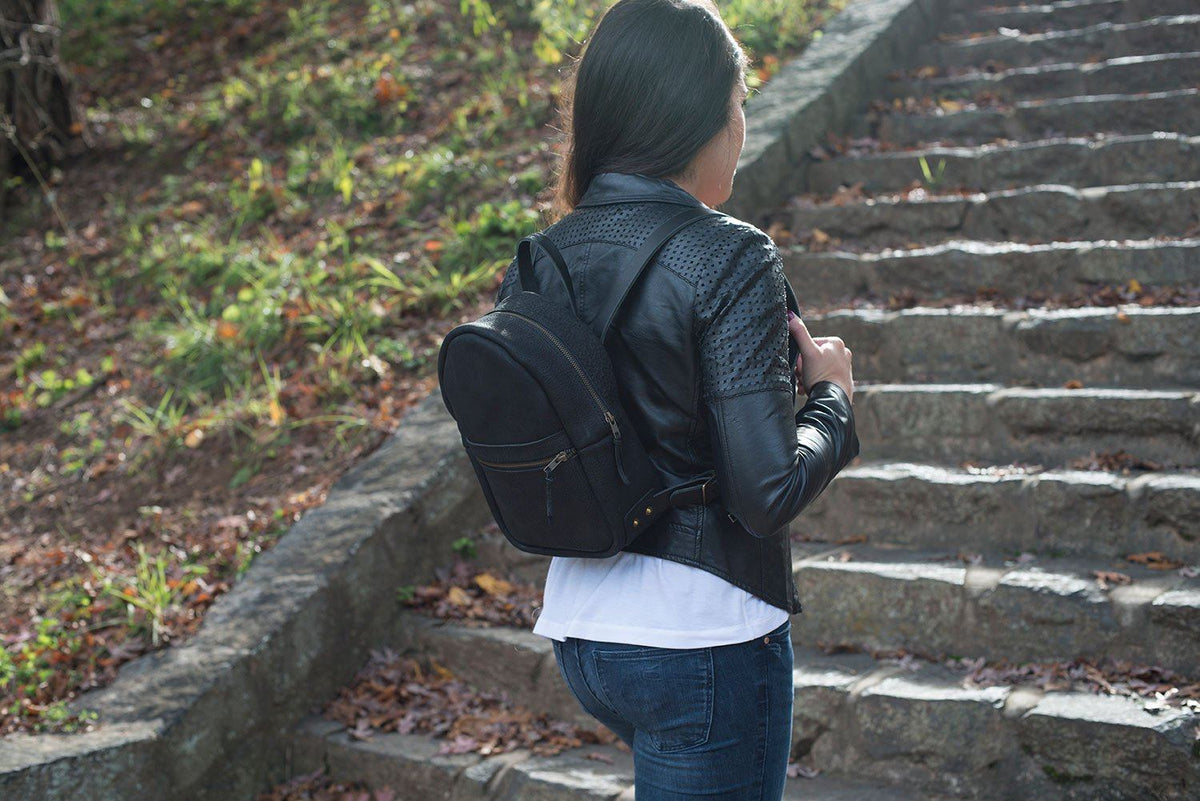 Girls PU Leather Backpack/School/College/Tution/Coaching Backpack Small Bag  Multiple Zipper Pockets Mini Backpack