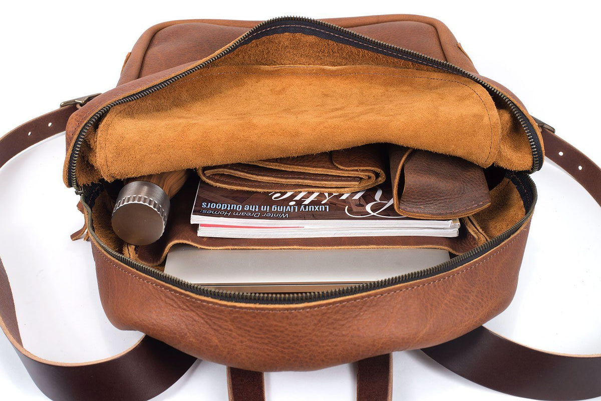 LEATHER TOP ZIPPER POUCH - Go Forth Goods ®