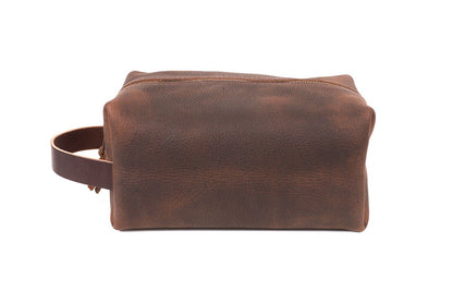 LEATHER SHAVE KIT - LEATHER TOILETRY BAG - LEATHER DOPP KIT