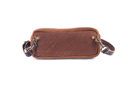 LEATHER FANNY PACK / LEATHER WAIST BAG - SADDLE