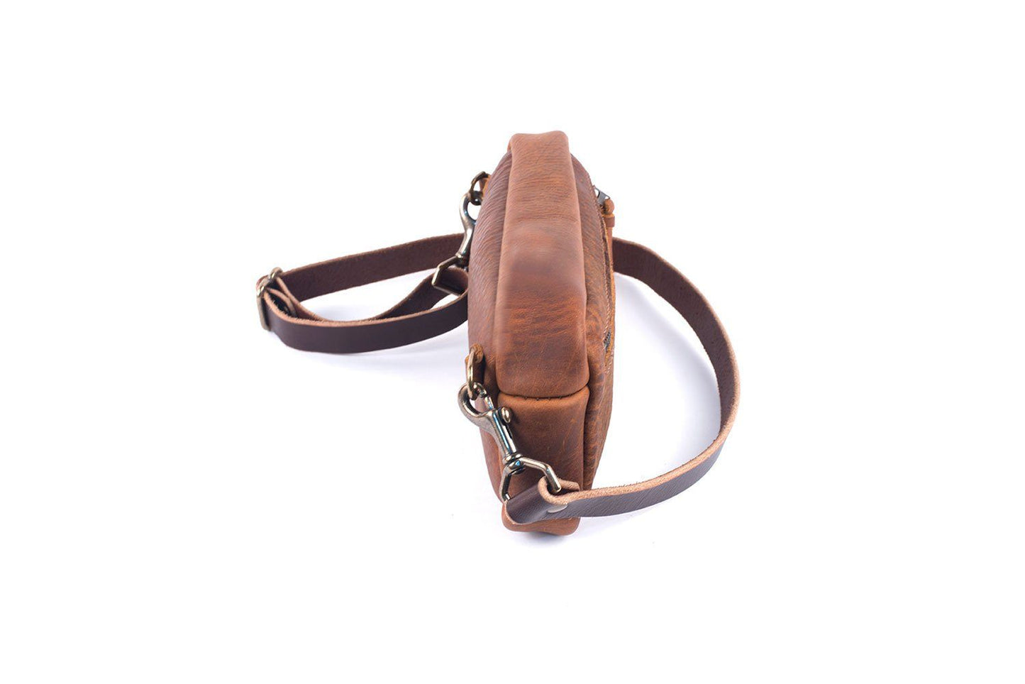 LEATHER FANNY PACK / LEATHER WAIST BAG - SADDLE