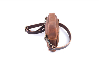 LEATHER FANNY PACK / LEATHER WAIST BAG - BLACK