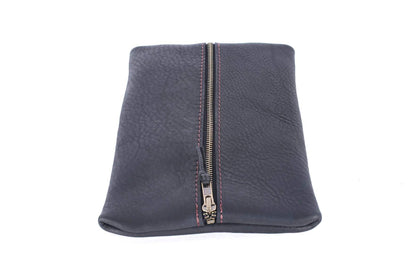 FLAT PACK ZIPPERED LEATHER POUCH