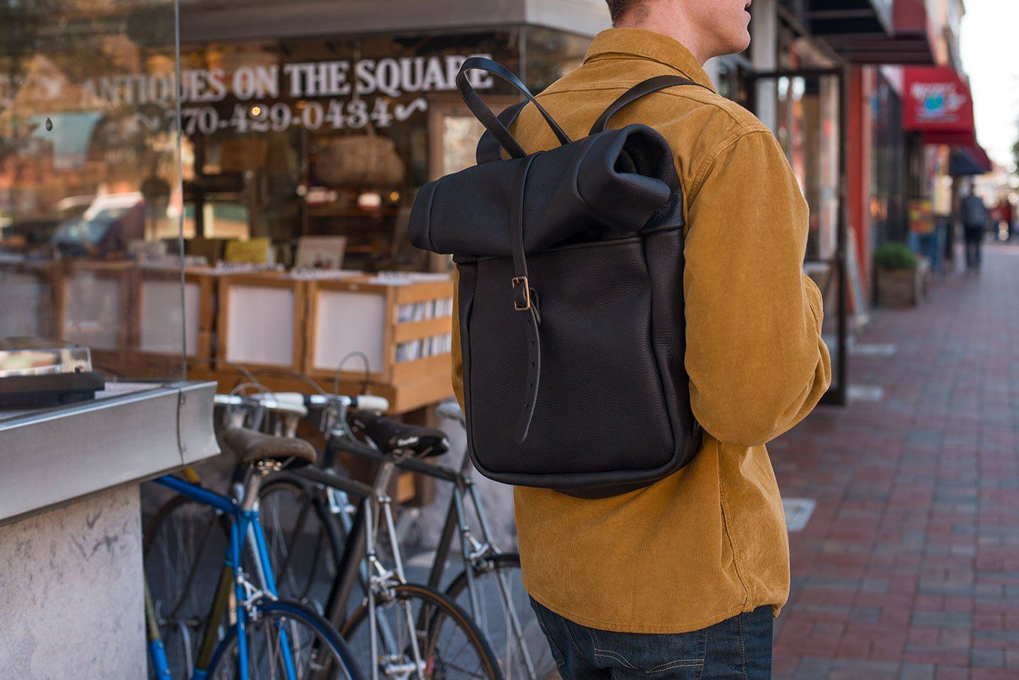 GRANT LEATHER ROLL TOP RUCKSACK BACKPACK