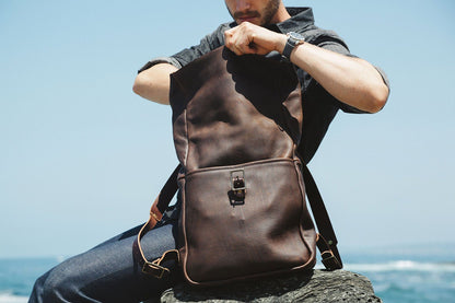 GRANT LEATHER ROLL TOP RUCKSACK BACKPACK