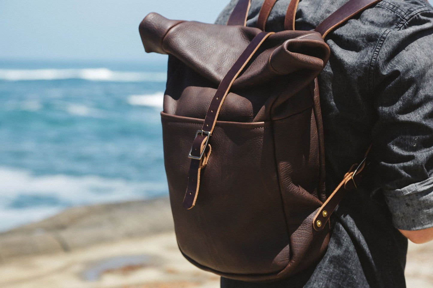 GRANT LEATHER ROLL TOP RUCKSACK BACKPACK