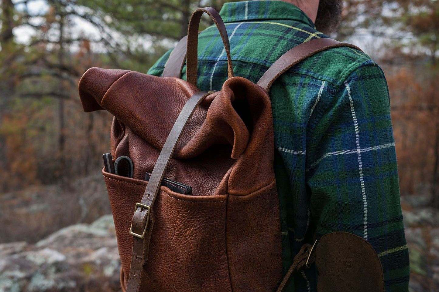 GRANT LEATHER ROLL TOP RUCKSACK BACKPACK