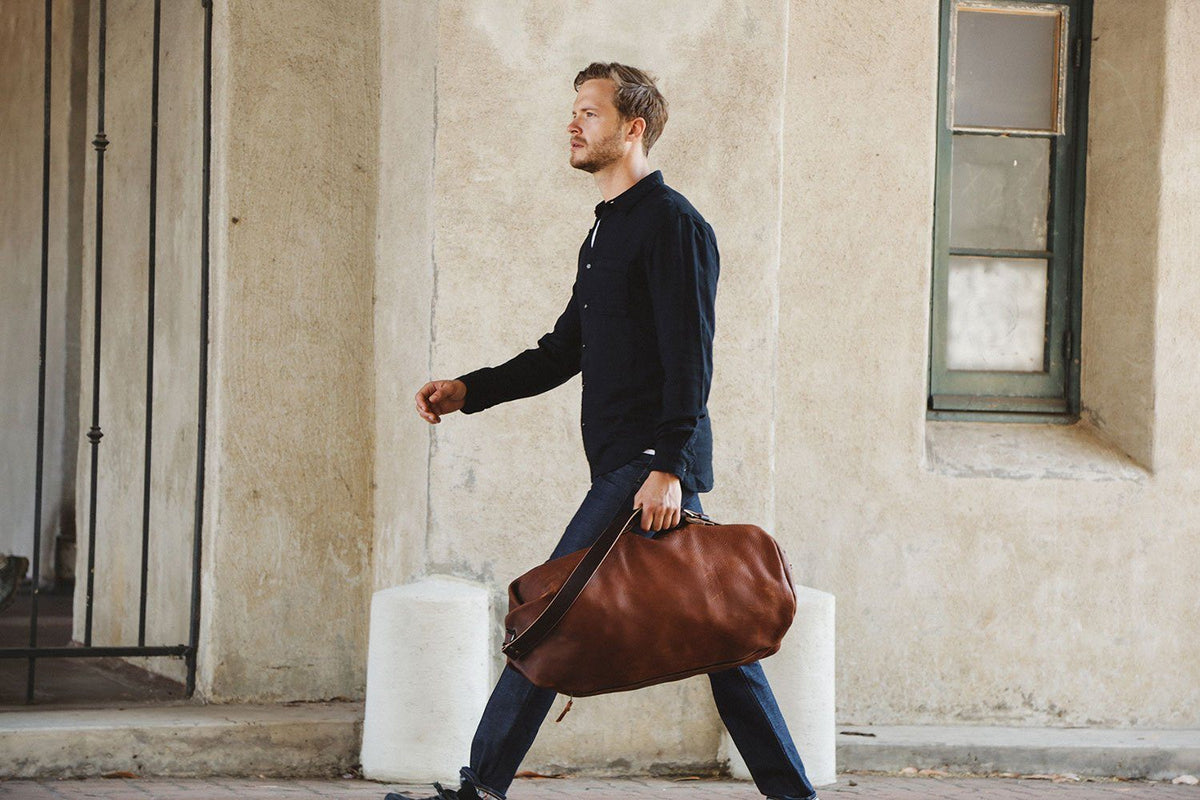 Goldman-II Leather Duffle Bag | Leather Travel Bag | MaheTri