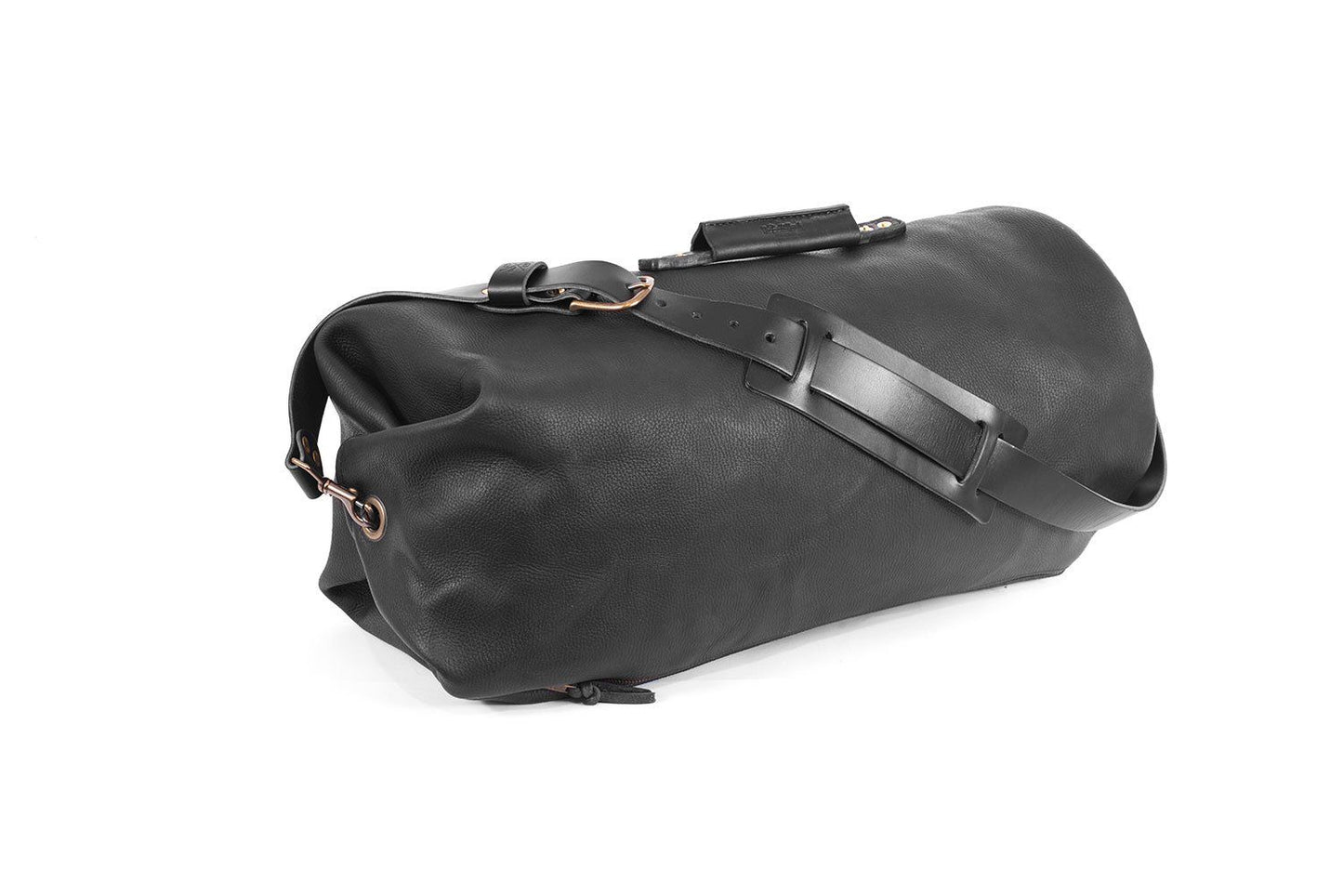 GUNNAR ZIPPERED LEATHER DUFFLE BAG - MILITARY STYLE DUFFLE BAG - IN STOCK