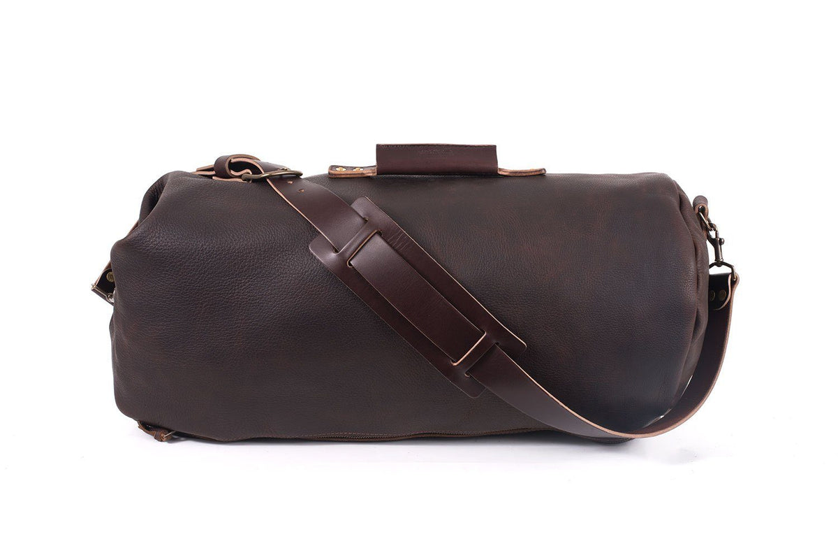 Leather Duffel Bag- Travel Deluxe - Shoe Pocket - Mens Bag